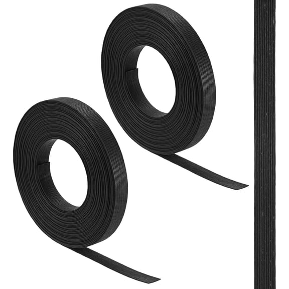 2-Rolls Paper Weaving Cane, 11 Yards x 0.6 Inch 12-Ply Paper Rattan Weaving Cane Material [Black]