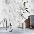 thumbnail image 1 of 2 Rolls Peel and Stick Wallpaper Border,4"*94.5"Tile Pattern Self Adhesive PVC Wallpaper Border for Bedroom Kitchen Living Room Home Decor, 1 of 8
