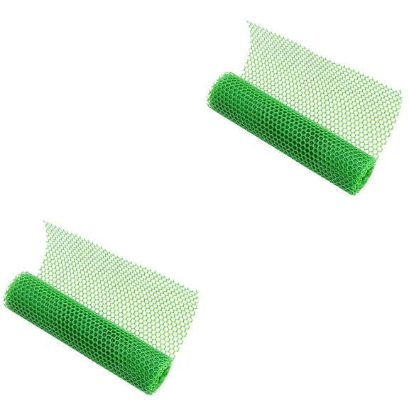 2 Rolls Plastic Mesh Fence Chicken Wire Plant Protector Fencing Green