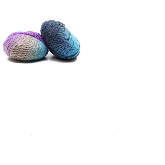 2 Rolls Rainbow Single-strand Dyed Thread Gradient Color Pure Wool Thread Soft and Warm for Hand-woven Shawl Scarf Hat Colorful 1mm DIY