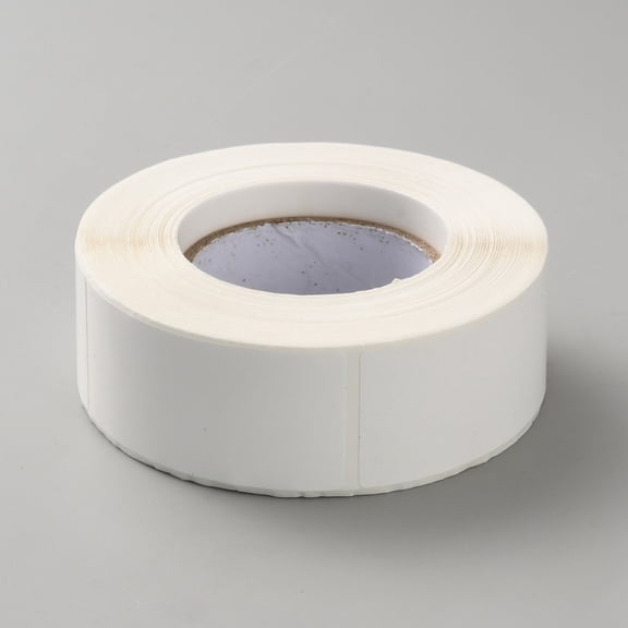 2 Rolls Rectangle Paper on White Check Blank Stickers Writable Waterproof Decals for Food Classification Label White 50x25mm