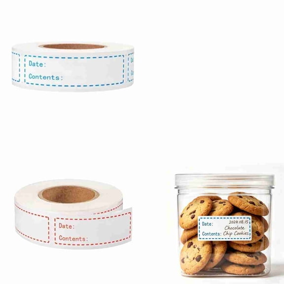 2 Rolls Removable Freezer Labels, 1 x 3 Inch Food Labels for Food Containers Food Date Stickers Refrigerator Food Storage Labels for Kitchen, Grocery Stores(Total 300 Stickers)