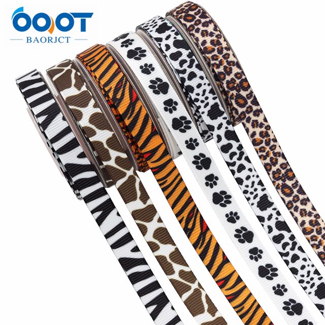 2 Rolls Ribbons Cow Leopard Print Ribbons Crafting DIY Ribbon Hair Bow