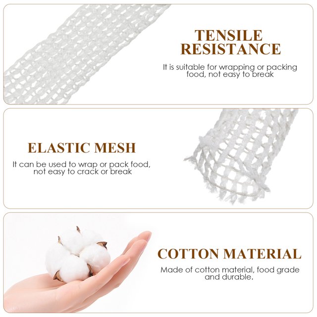 2 Rolls Sausage Netting Rolls Meat Twine Butcher Nets Wrapping Cotton