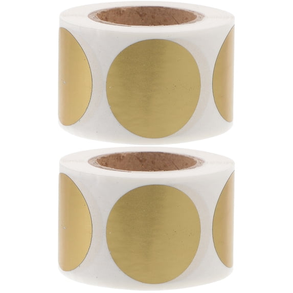 2 Rolls Sticker Packaging Scratch off Stickers 2.50X2.50X0.01CM Golden