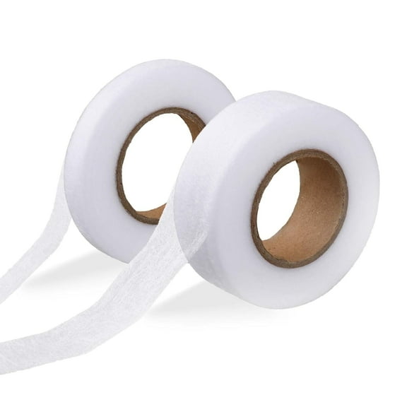 2 Rolls Stitch Witchery Hemming Tape,Iron On Hemming Tape Hem Tape for Pants No Sew Hemming Tape Double Sided Fusing Hem Tape for Curtain Clothes Crafting Projects(0.4-1 Inch X 22 Yards White)1