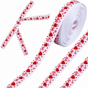 2 Rolls Strawberry Ribbon 10 Yards Grosgrain Ribbons Cute Fruit 3/8 Inch Striped Bowknot Summer Wreaths Craft Trims Creative Craft