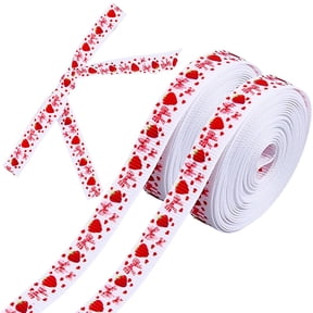 2 Rolls Strawberry Ribbon 10 Yards Grosgrain Ribbons Cute Fruit 3/8 Inch Striped Bowknot Summer Wreaths Craft Trims DIY
