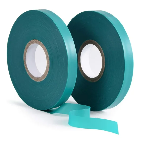 2 Rolls Stretch Tie Tape, 0.5 Wide 148 FT Reusable Garden Plant Ties Green Tapes for Plants, Thick Garden Vinyl Stake Ribbon for Branches Flowers Tomatoes Indoor Outdoor Greenhouse