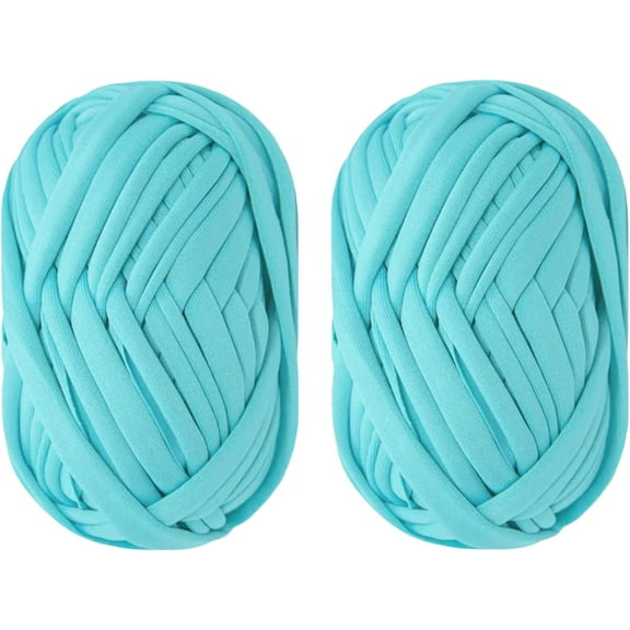 2 Rolls T-Shirt Yarn Elastic Fabric Crochet Cloth Knitting Yarn, T-shirt Yarn for Hand DIY Bag Blanket Cushion Crocheting Projects, Home Decor, 100g/Roll ,32yards/Roll