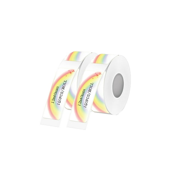 2 Rolls Thermal Color Label Tape Compatible with Phomemo D30/Q30/D35 – 12mm x 40mm (0.47"x1.57") Thermal Self-Adhesive Sticker Rolls, 2 Rolls, Compatible with Non-RFID Printers