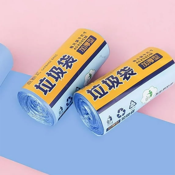 2 Rolls Trash Bags, 60 Count 2 Gallon Handle Trash Can Liners In Blue, For Home Kitchen Bathroom Office