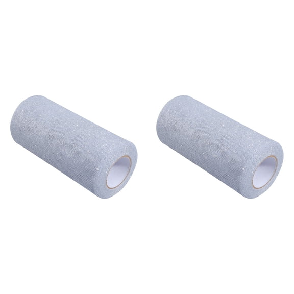 2 Rolls Tulle Fabric Ribbon Poly Mesh Yarn Gauze Belt