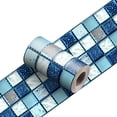 thumbnail image 1 of 2 Rolls, Wallpaper Border - 4*94.5" Long, PVC Mosaic Wall Border, Self Adhesive Wallpaper Borders for Bathroom Kitchen Entryway Modern Paper Walls Decor, 1 of 8
