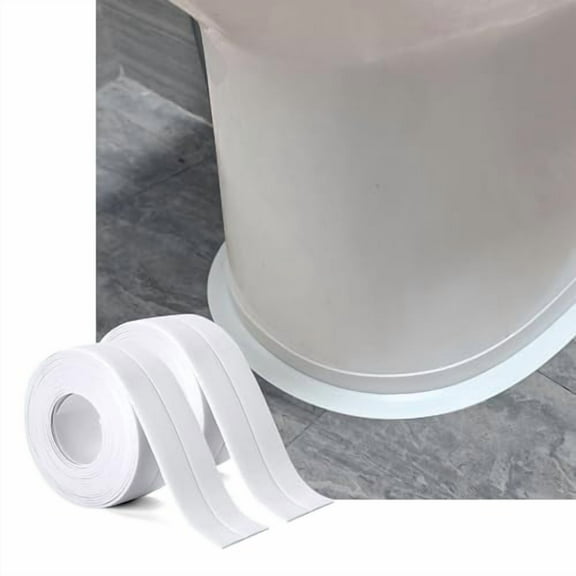 2 Rolls White Caulk Tape Waterproof Self Adhesive,Toilet Bathtub Sealant Caulk Strip,Peel and Stick Caulking Tape for Floor Tile Corner Trim,Bathroom Shower Accessories