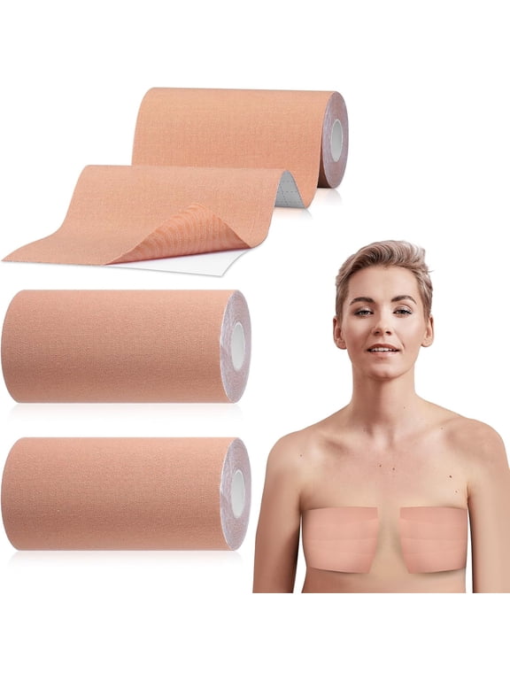 2 Rolls Wide Trans FTM Binder Tape for Chest Binding Adhesive Trans Chest Tape Flat for Transgender Breast Boob