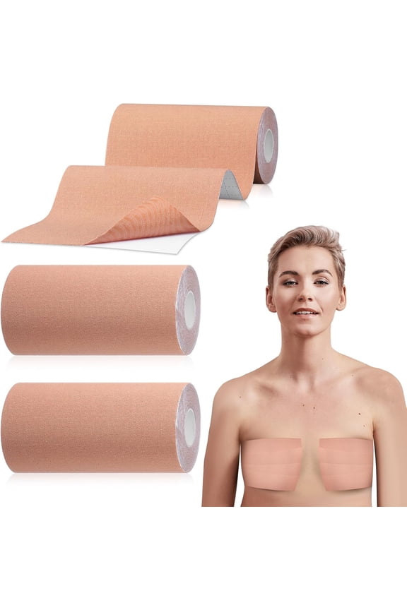 2 Rolls Wide Trans FTM Binder Tape for Chest Binding Adhesive Trans Chest Tape Flat for Transgender Breast Boob