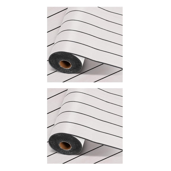 2 Rolls Wood Grain Panels for Wall: 40cm x 3m 3D Faux Wood Wall Panels Accent Wallpaper for Interior Living Room Office Decor