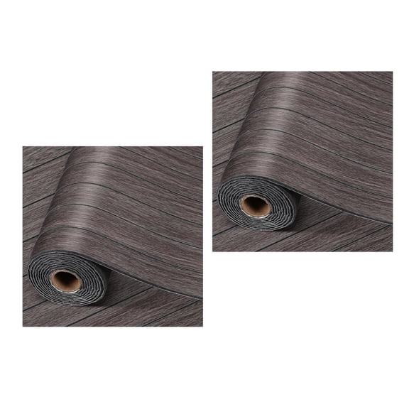 2 Rolls Wood Grain Panels for Wall: 40cm x 3m 3D Faux Wood Wall Panels Accent Wallpaper for Interior Living Room Office Decor