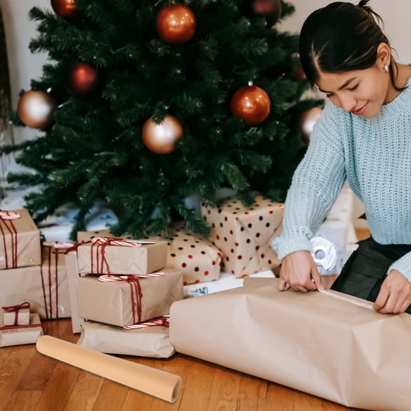 MERRYHAPY 2 Rolls Brown Kraft Paper for Packing, Table Covering, Crafting, Drawing, and Art Projects