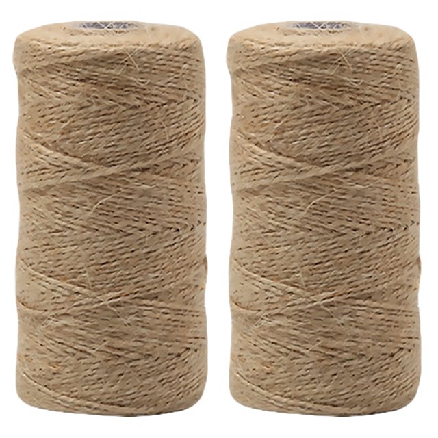 2 Rolls of 100m 2 Strands of Jute Ropes Twines Strings Hemp Cords Hemp