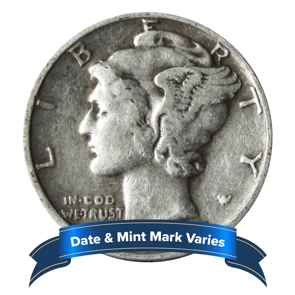 PINEHURST COINS 2 Rolls of 50 - $10 Face Value Full Dates 90% Silver Mercury Dimes