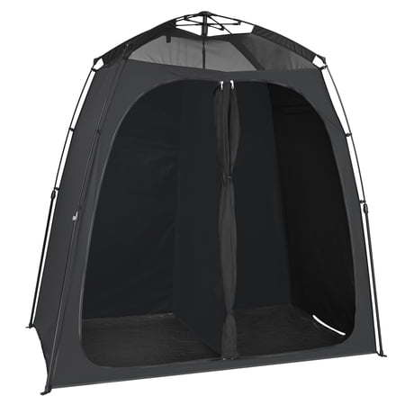 2-Room Shower Tent Camping – Outdoor Shower Enclosure, Instant Pop-Up Privacy Shelter with Floor, Doors & Divider – Portable Changing Room for Outdoor Shower, Toilet, Camping