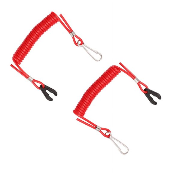 2 Ropes for PWC Jet Wave Runners Stop Killing TPU + PVC Red Ignition Key Floating Rope Z Film