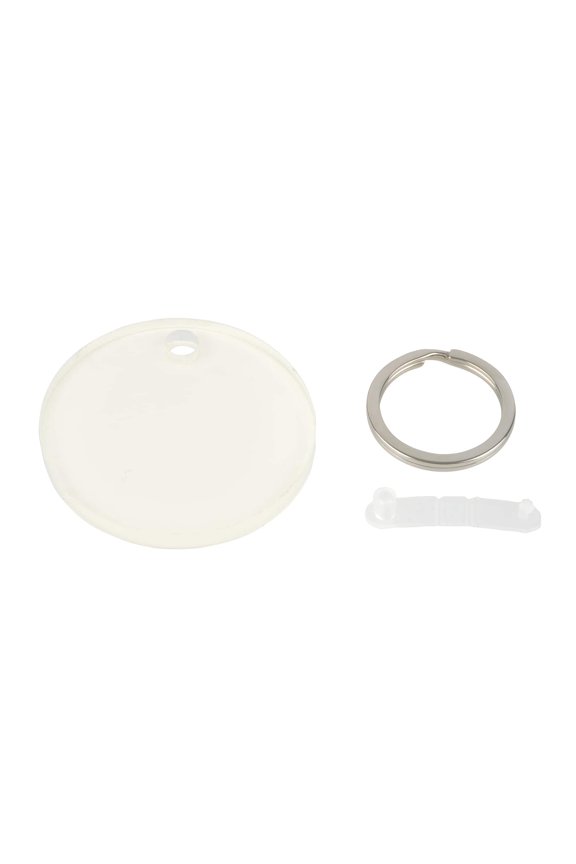 2" Round Acrylic Sublimation Keychains by Make Market â€“ White One-Sided - Customizable for Photos & Designs - Includes Key Rings & Attachments - 12 Pack
