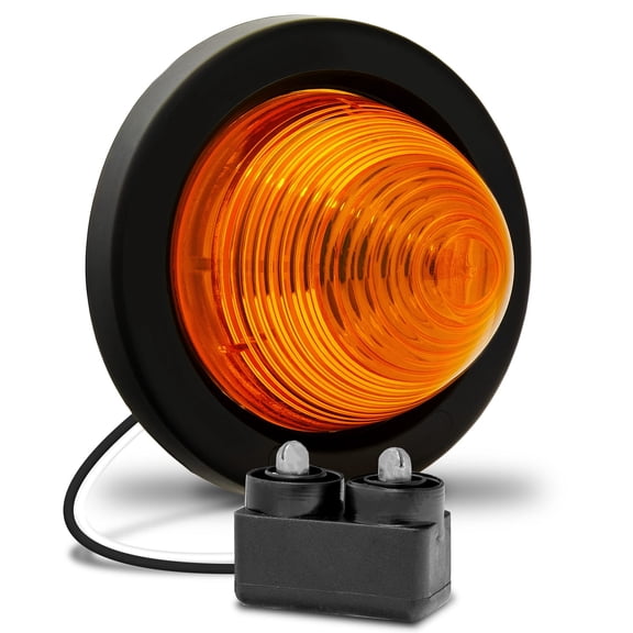 2" Round Amber Beehive LED Trailer Marker Light [DOT FMVSS 108] [SAE P2] [Grommet & Plug Included] [IP67 Submersible] Cone Marker Light for Boat Trailer RV Trucks