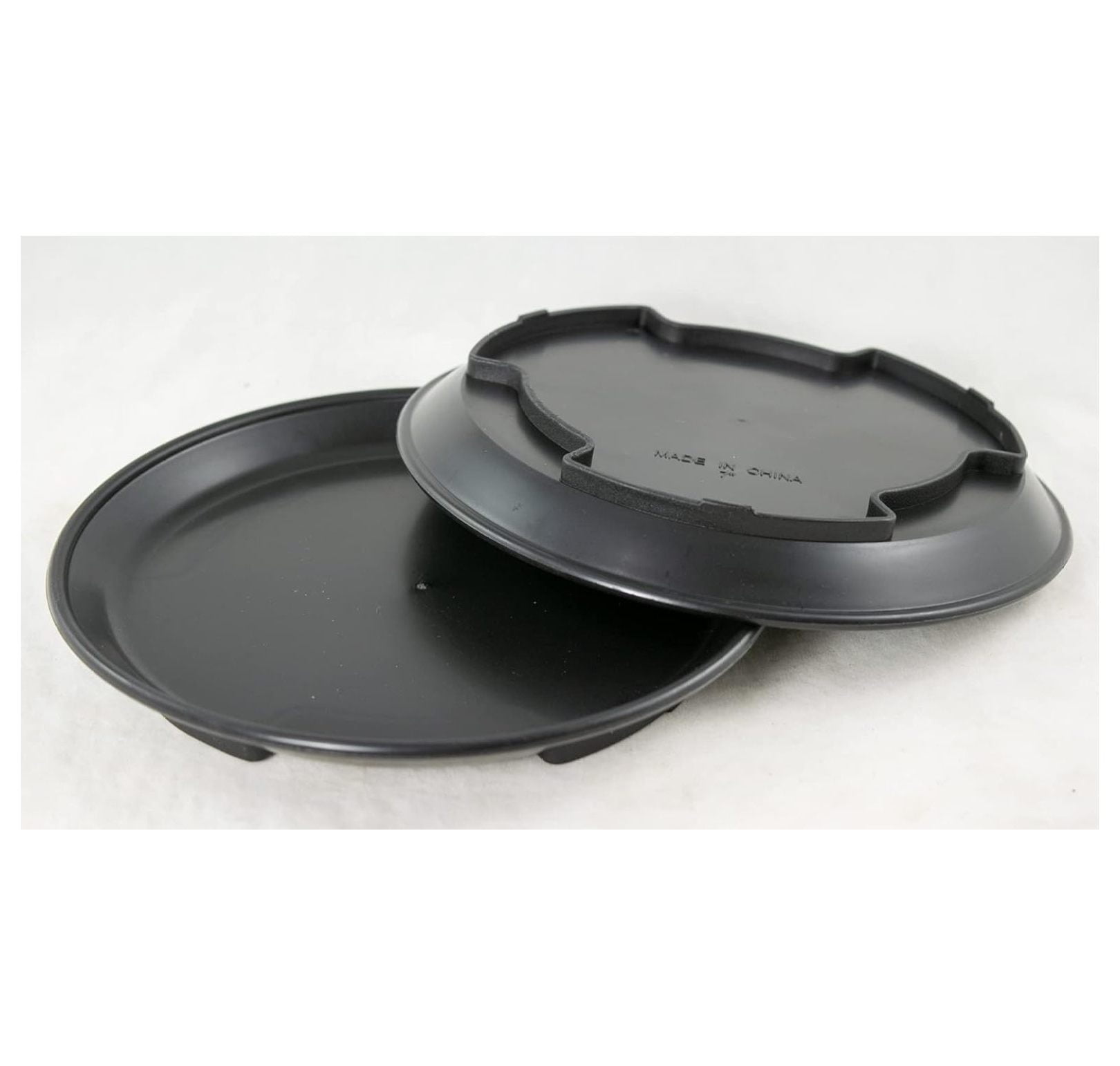 2 Round Black Plastic Humidity/Drip Trays for Bonsai Tree and Indoor Plant 7"x 7"x 1
