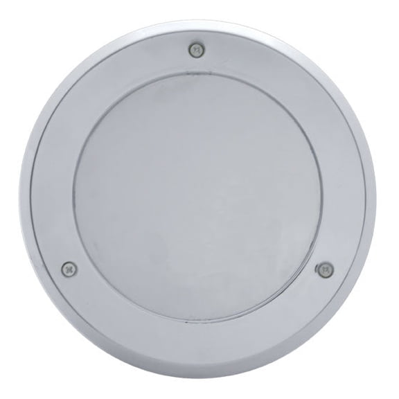 (2) Round Chrome Bezels / Covers 4" Grommet Mounted LED Stop Turn Tail Lights