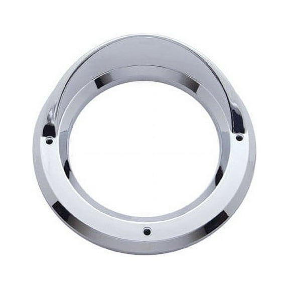 (2) Round Chrome Visor Bezels / Covers 4" Grommet Mounted LED Stop Tail Lights