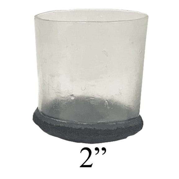 2" Round Clear Chair Leg Floor Protector w/Felt Bottom