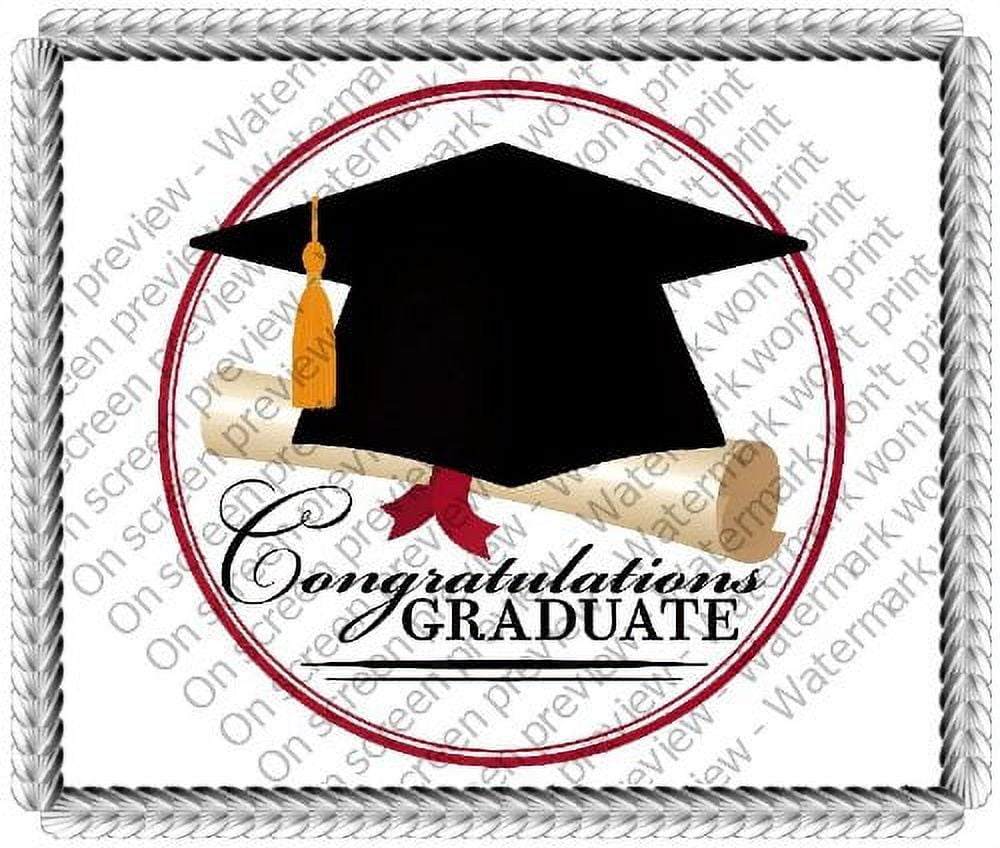 2" Round Congratulations Graduate Graduation Edible Cake/Cupcake Topper D973