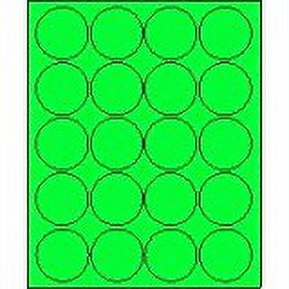 2" Round Fluorescent Green Labels for Laser Printers, Inkjet Printers or Copier Machines. (GLC200G)