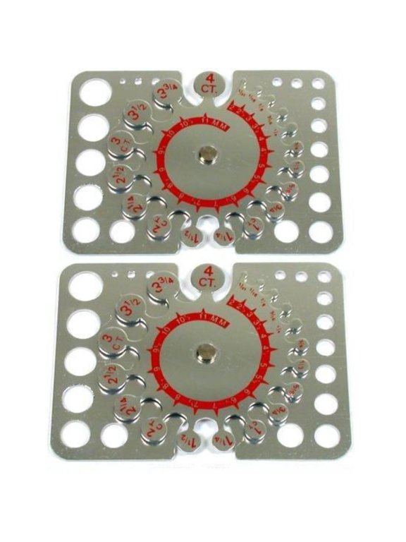 2 Round Gemstones Diamond Carat & Weight Sizing Gauge Jewelers Measuring Tools