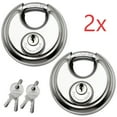 thumbnail image 1 of 2 Round Lock Padlock Storage Unit Key Stainless Steel Cylinder Waterproof Silver, 1 of 9