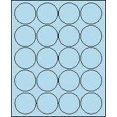 thumbnail image 1 of 2" Round Pastel Blue Labels for Laser / Inkjet Printers, 20 Labels Per Sheet (8.5" x 11") - Pack of 100 Sheets (2,000 Labels), 1 of 1