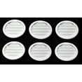 thumbnail image 1 of 2" Round Plastic Louver Soffit Air Vent Reptile Screen Grille Cover Multiple Colors/Quantities (6, White), 1 of 9