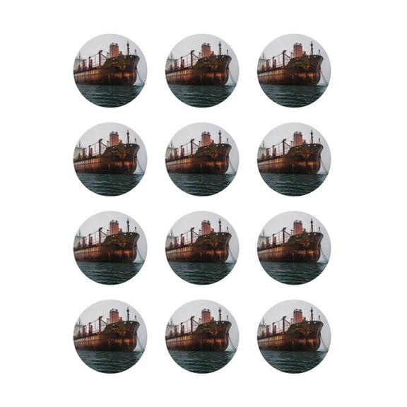 Cargo Container Transport Ship Edible Image Cupcake & Cookie Toppers, by TNCT (12 Count)