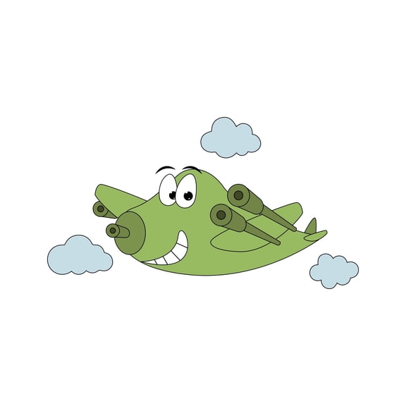 Green Airplane Edible Image Cupcake & Cookie Toppers, by TNCT (12 Count)