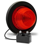 2" Round Red Beehive LED Trailer Marker Light [DOT FMVSS 108] [SAE P2] [Grommet & Plug Included] [IP67 Submersible] Cone Marker Light for Boat Trailer RV Trucks