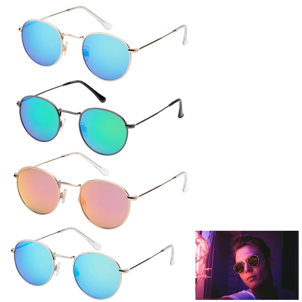 Vintage round mirror sunglasses deals