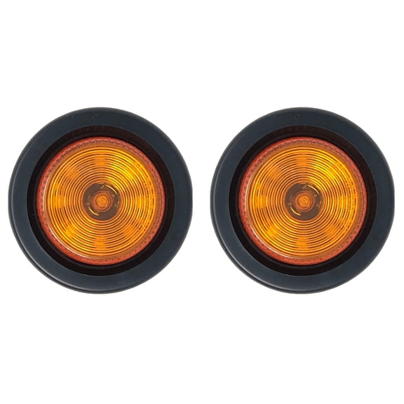 2" Round Trailer 9 LED Clearance Side Marker Lights DOT FMVSS 108 2x Amber