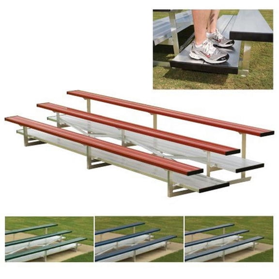2 Row 21 ft. Powder Coated Preferred Bleachers, Dark Green