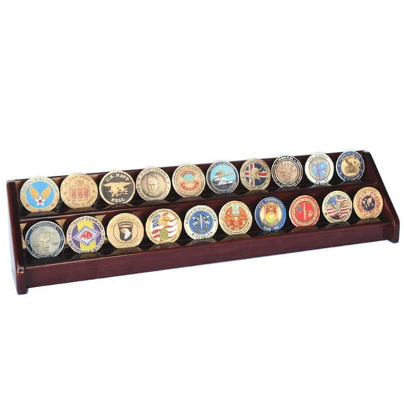 2 Row Challenge Coin / Casino Chip Display Rack