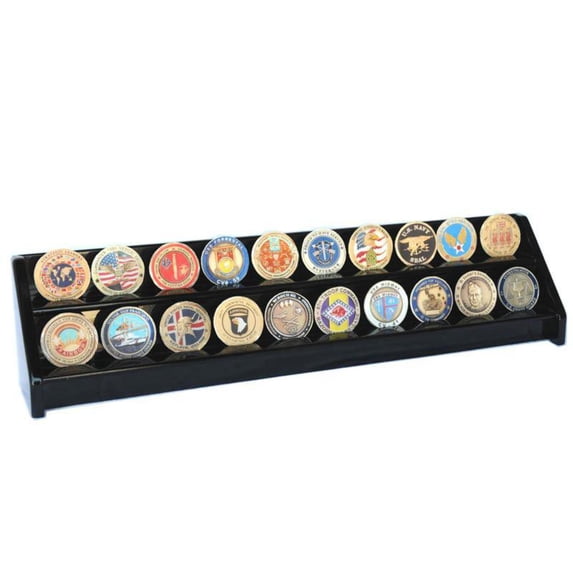 2 Row Challenge Coin / Casino Chip Display Rack