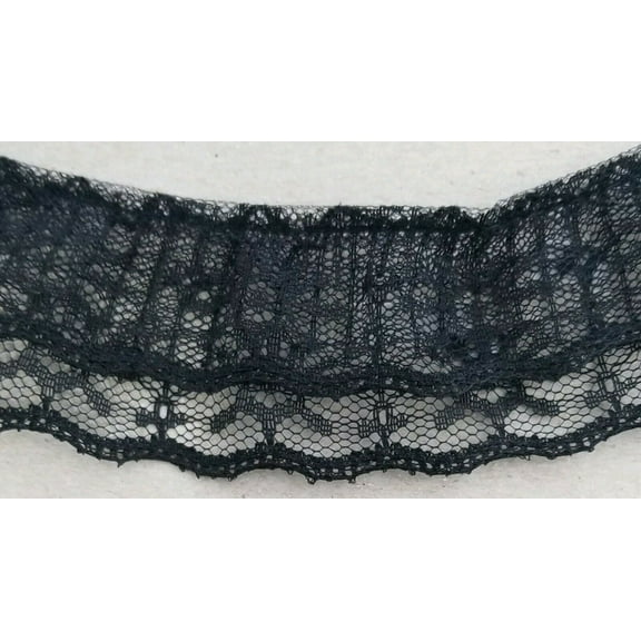 2" Ruffled Gathered Lace Two Tier Trimming - 9 Total Yards - Color Options!