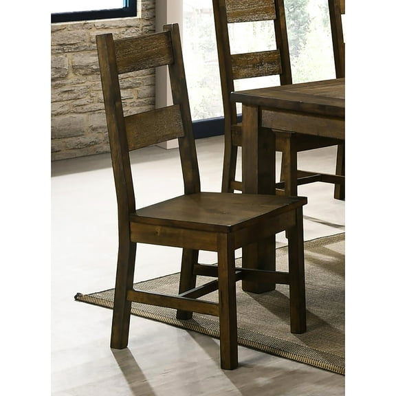 2 Rustic Golden Brown Back Chairs For Dining - Style, Color, Rubberwood, 41.9"x18.5"x20.71", 300 Lbs Load-bearing (2 Units) Design, Brown, 41.9" H X 18.5" W 20.71" D, Weight Bearing